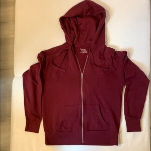 Time and Tru Burgundy Zip-Up Hoodie
